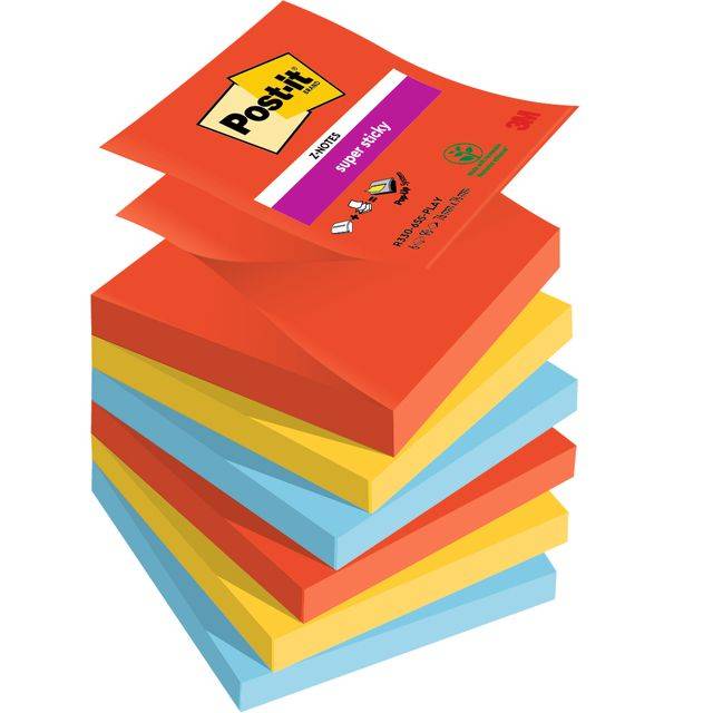 Post-it 4054596924505 Post-it - Memoblok z-notes r330 super sticky play | 12 stuks-0