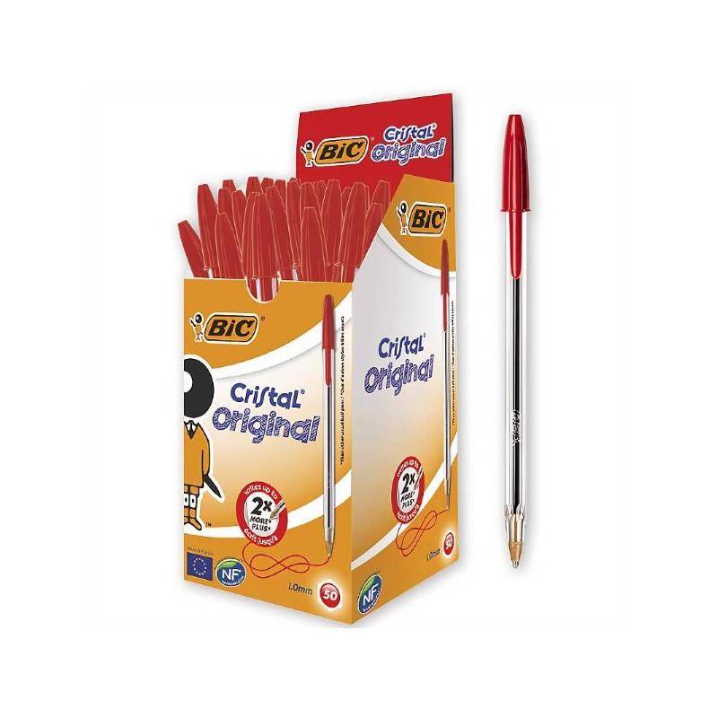 Bic balpen cristal medium 0,4 mm 50 stuks rood 00703301296340070330129634-0