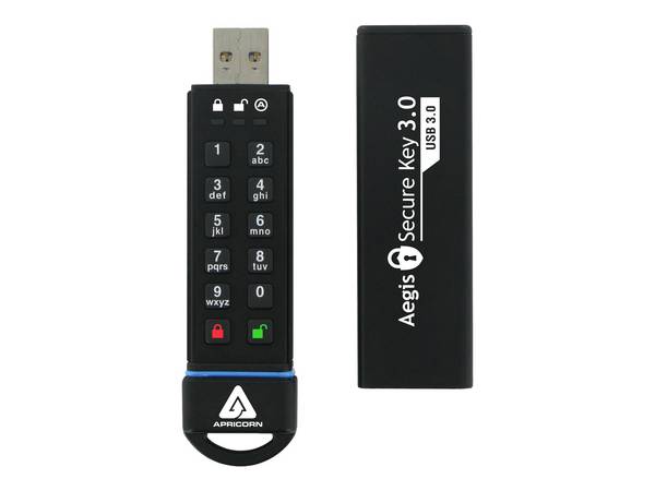 Apricorn 120 GB, 195 MB/s lezen / 162 MB/s schrijven, USB 3.0, FIPS 140-2 niveau 3 in behandeling, IP-58