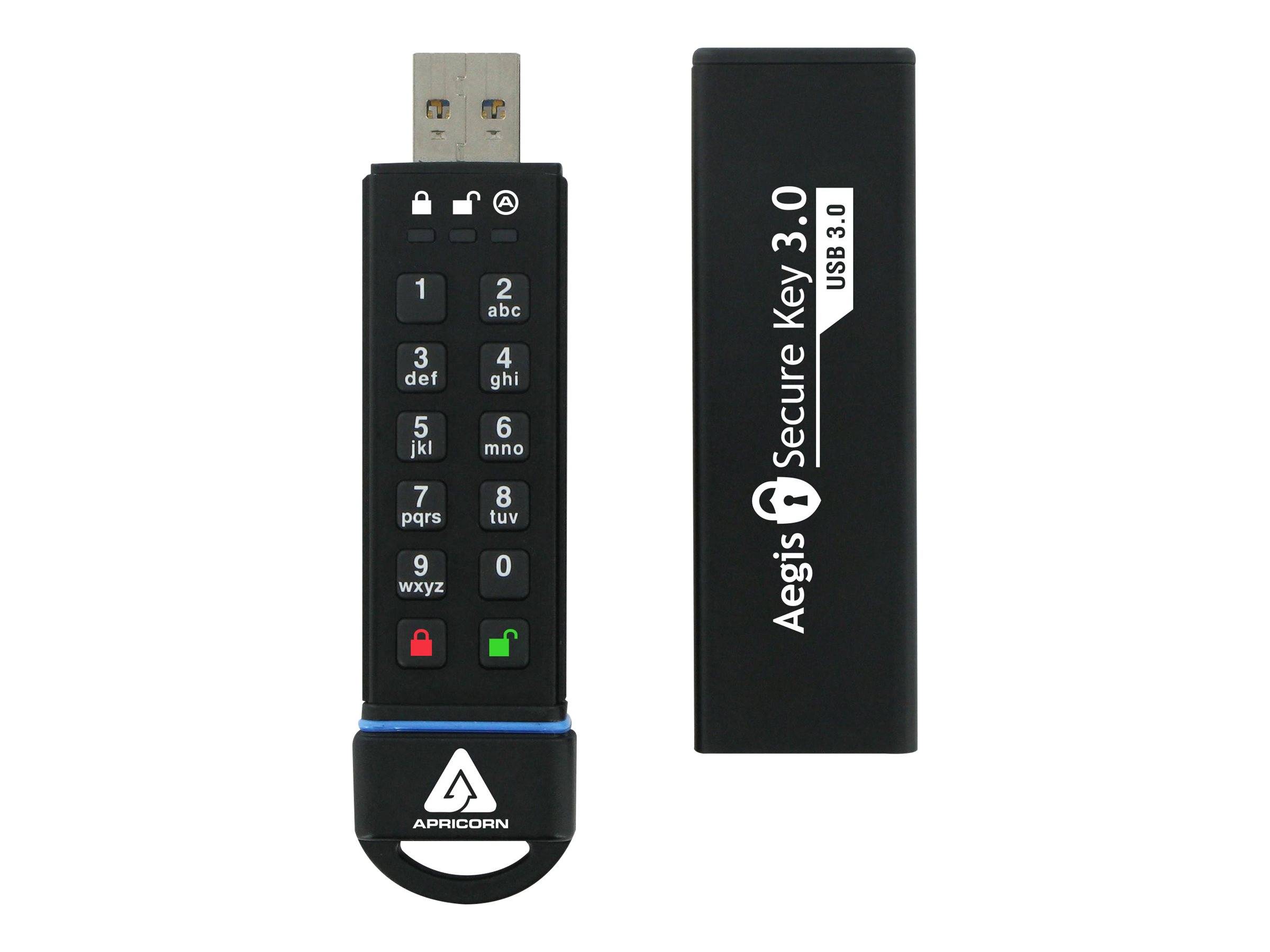 Apricorn 240 GB, 195 MB/s lezen / 162 MB/s schrijven, USB 3.0, FIPS 140-2 niveau 3 (in verwachting), IP-58-0