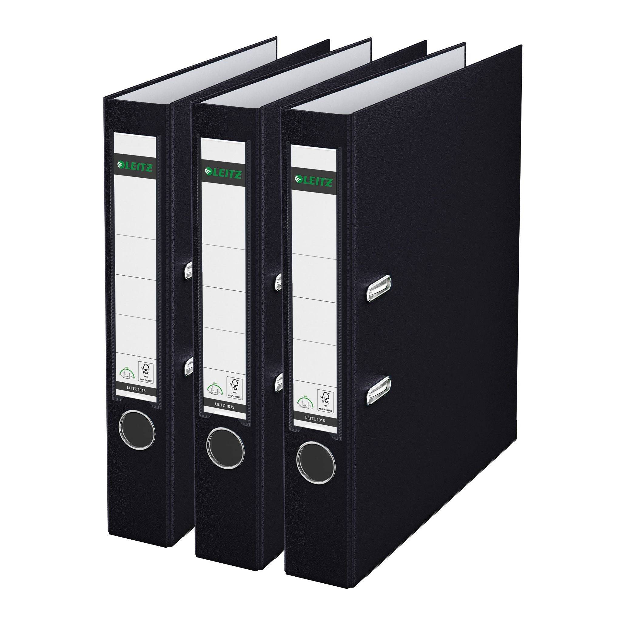 Ordner Leitz 180° 1015 A4 55 mm 3 stuks zwart-1