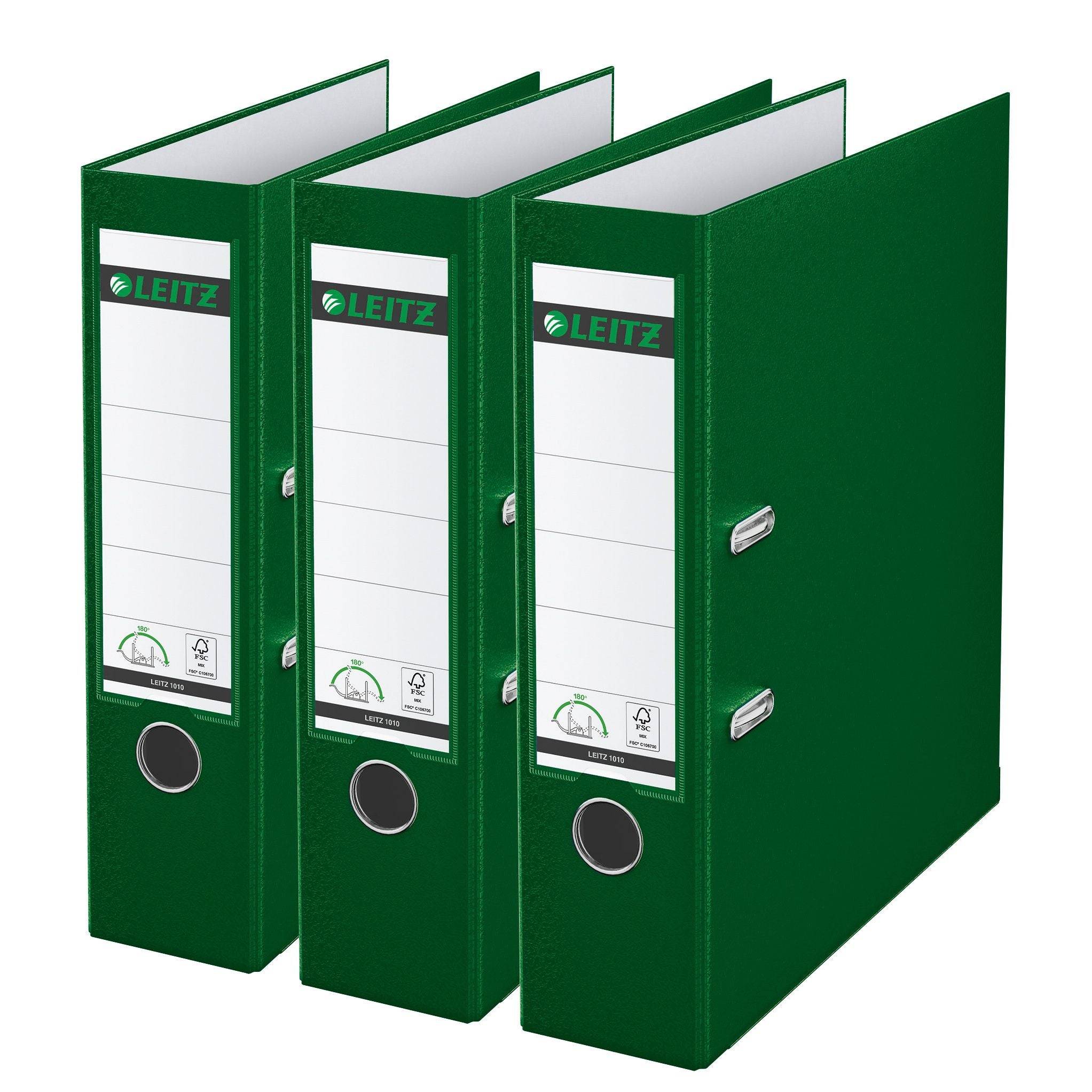 Ordner Leitz 180° 1010 A4 80 mm 3 stuks groen-1