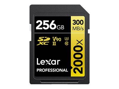 Lexar 256 GB, 2000x SDHC, SDXC, UHS-II, 8K-video, tot 300 MB/s-0