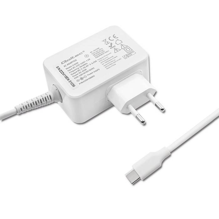 Qoltec 51039 voedingsadapter/omvormer voor binnengebruik, 65 W, wit.-5