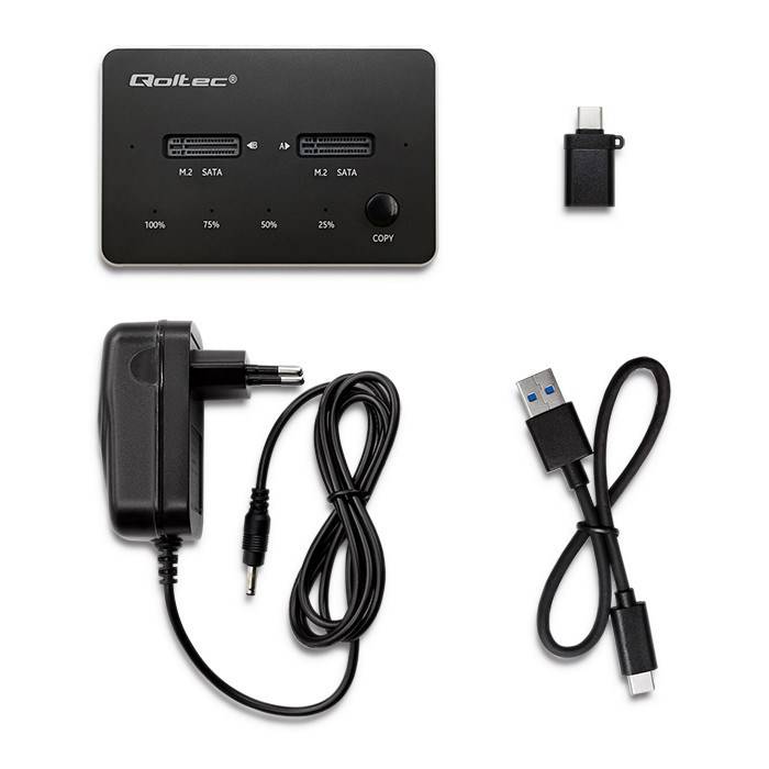 Qoltec 50310 dockingstation voor 2x SSD M.2 SATA | NGFF | USB Type C-6