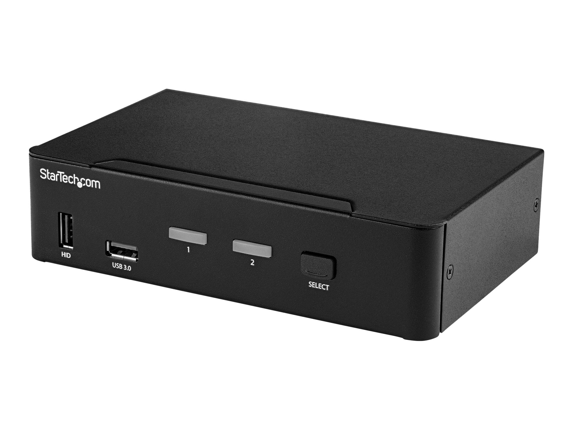 StarTech.com 2 Port DisplayPort KVM Switch, 4K 60Hz, Single Display, UHD DP 1.2 USB KVM Switch met USB 3.0 Hub & Audio,-0