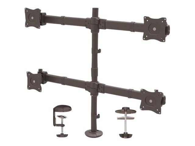StarTech.com Quad Monitor Arm voor 2x2 VESA Schermen tot 27" (8kg), Verstelbare Hoogte, Gearticuleerde Monitorsteun, C-k-0