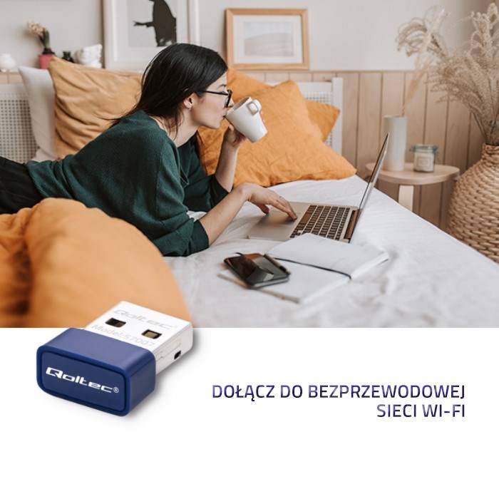 Qoltec 57007 Draadloze Mini Bluetooth USB WiFi-adapter-4