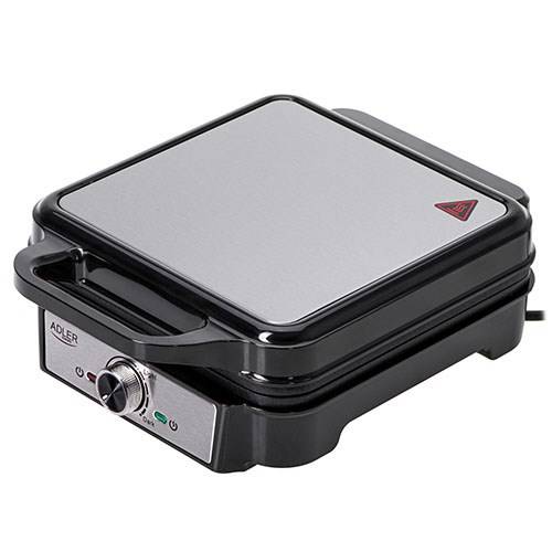 Adler AD 3083 wafelijzer voor 4 wafels, 1800 W, zwart, zilver-1