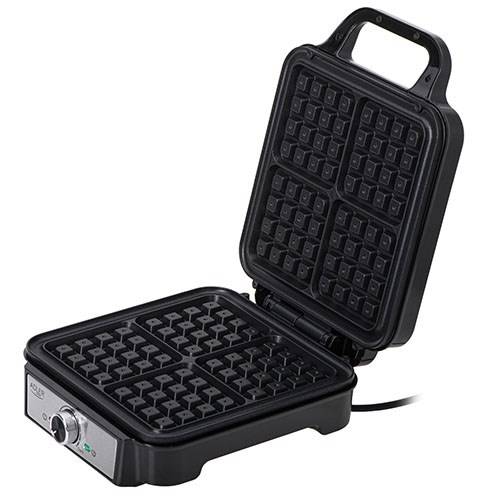 Adler AD 3083 wafelijzer voor 4 wafels, 1800 W, zwart, zilver-2