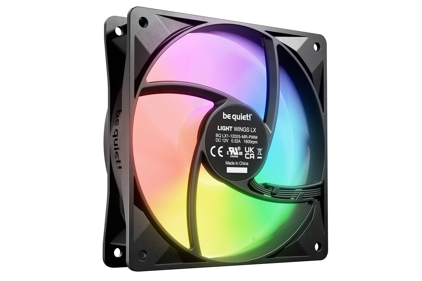wees stil! LIGHT WINGS LX 120mm PWM 3-Pack Zwarte Computerbehuizing Ventilator 12 cm 3 st(s)-3