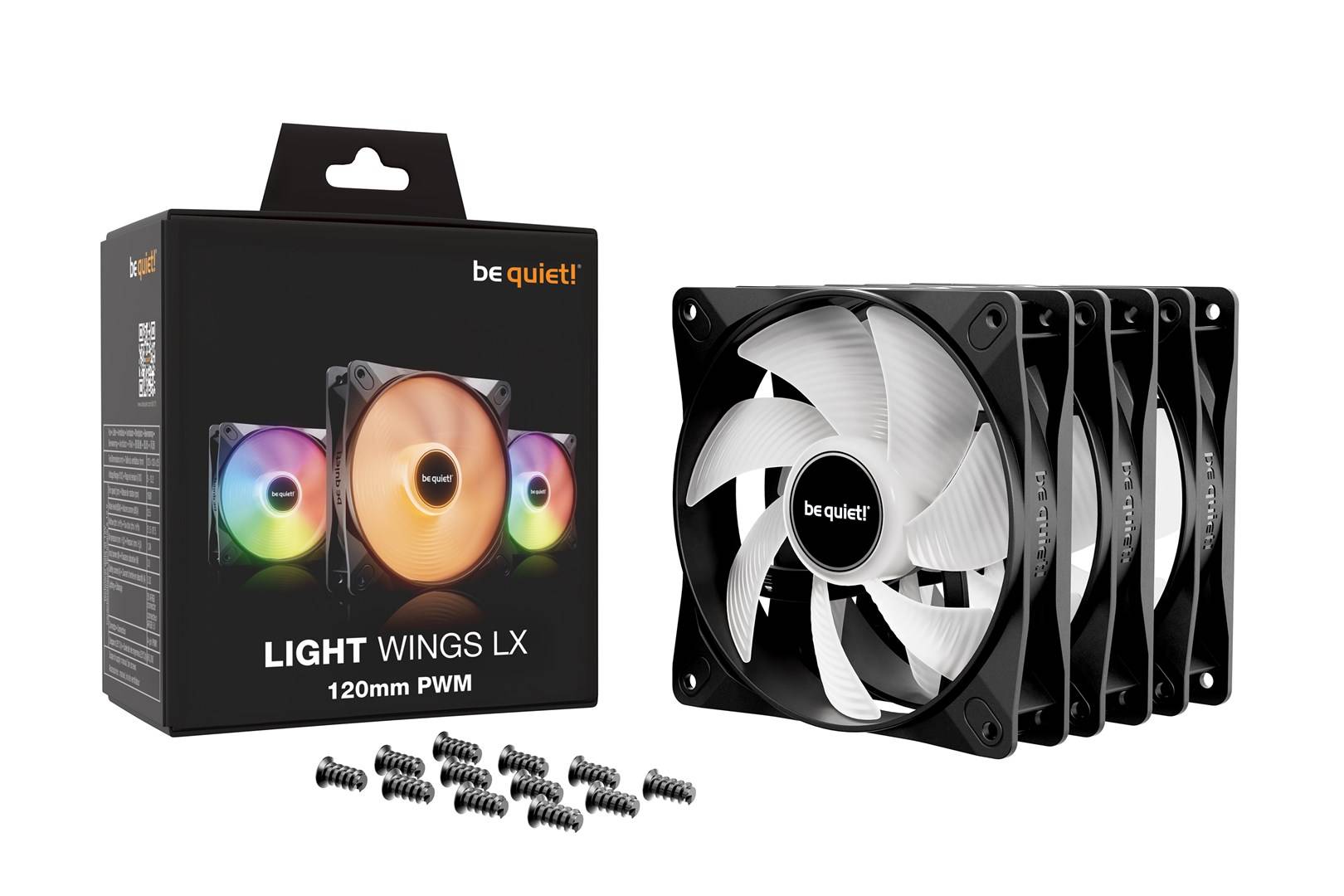 wees stil! LIGHT WINGS LX 120mm PWM 3-Pack Zwarte Computerbehuizing Ventilator 12 cm 3 st(s)-4