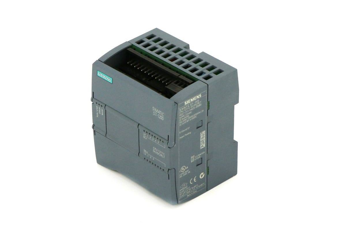 SIMATIC S7-1200, CPU 1211C, Compact-CPU, DC/DC/Relais, onboard I/O: 6 DI DC 24V; 4 DO Relais 2A; 2-1