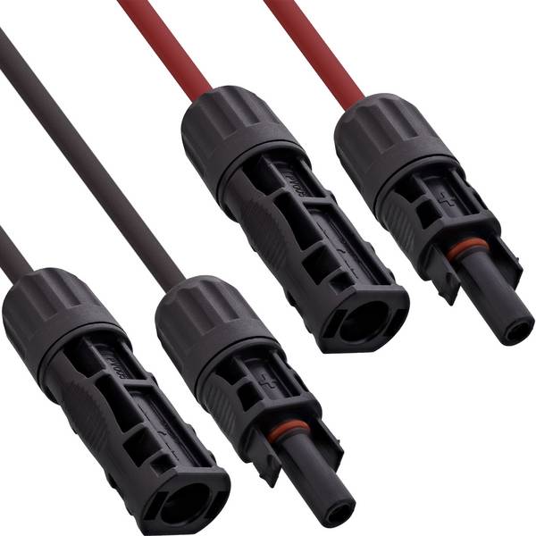 InLine® Solar kabelverlengset incl. solarstekker 4mm² zwart/rood 0,5m