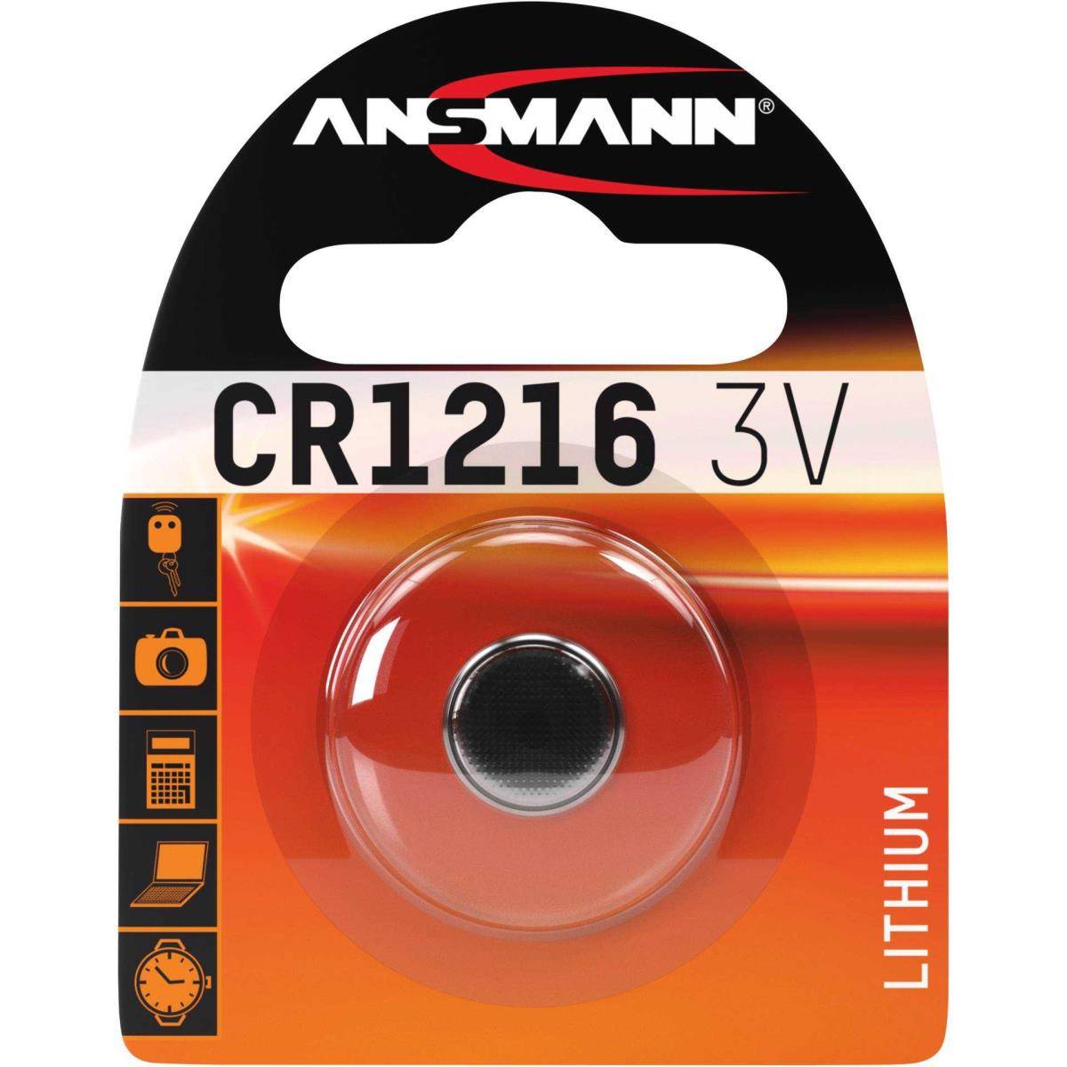 Ansmann batterij lithium knoopcel CR1216 / 3V - verpakking per 1 stuk (1516-0007)