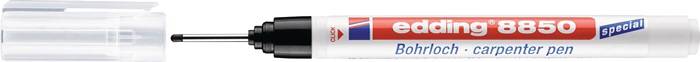 Boorgatmarker 8850 zwart streepbreedte 1,0 mm ronde punt EDDING