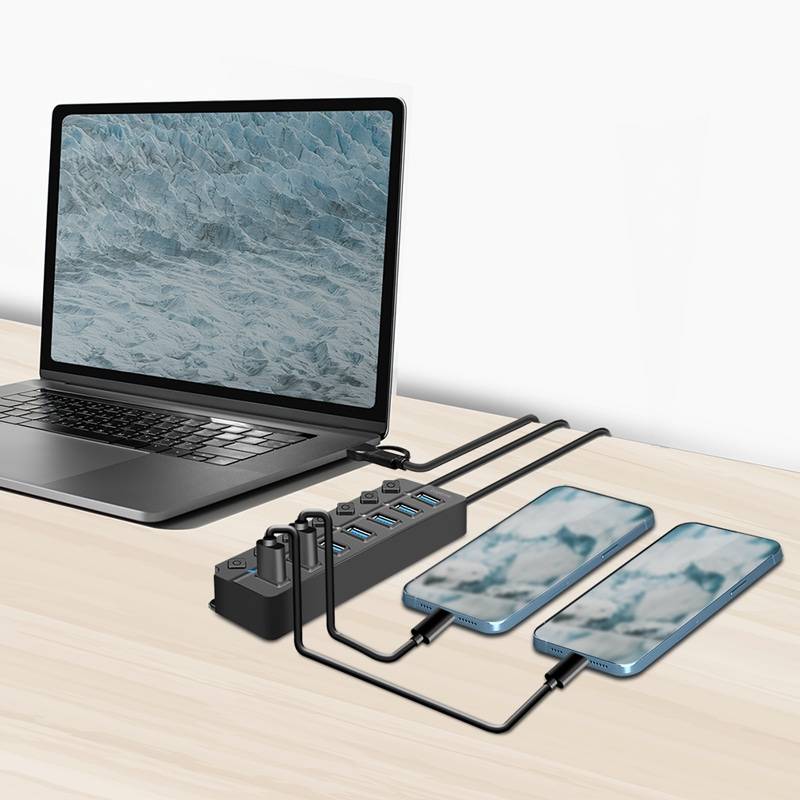 LOGILINK UA0420 Hub USB; USB-A aansluiting x7,USB-A-stekker,USB-C-stekker - 1 stuk-3