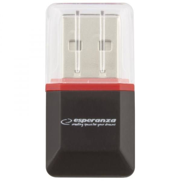 Esperanza EA134K kaartlezer Zwart, Zilver, Transparant USB 2.0-3