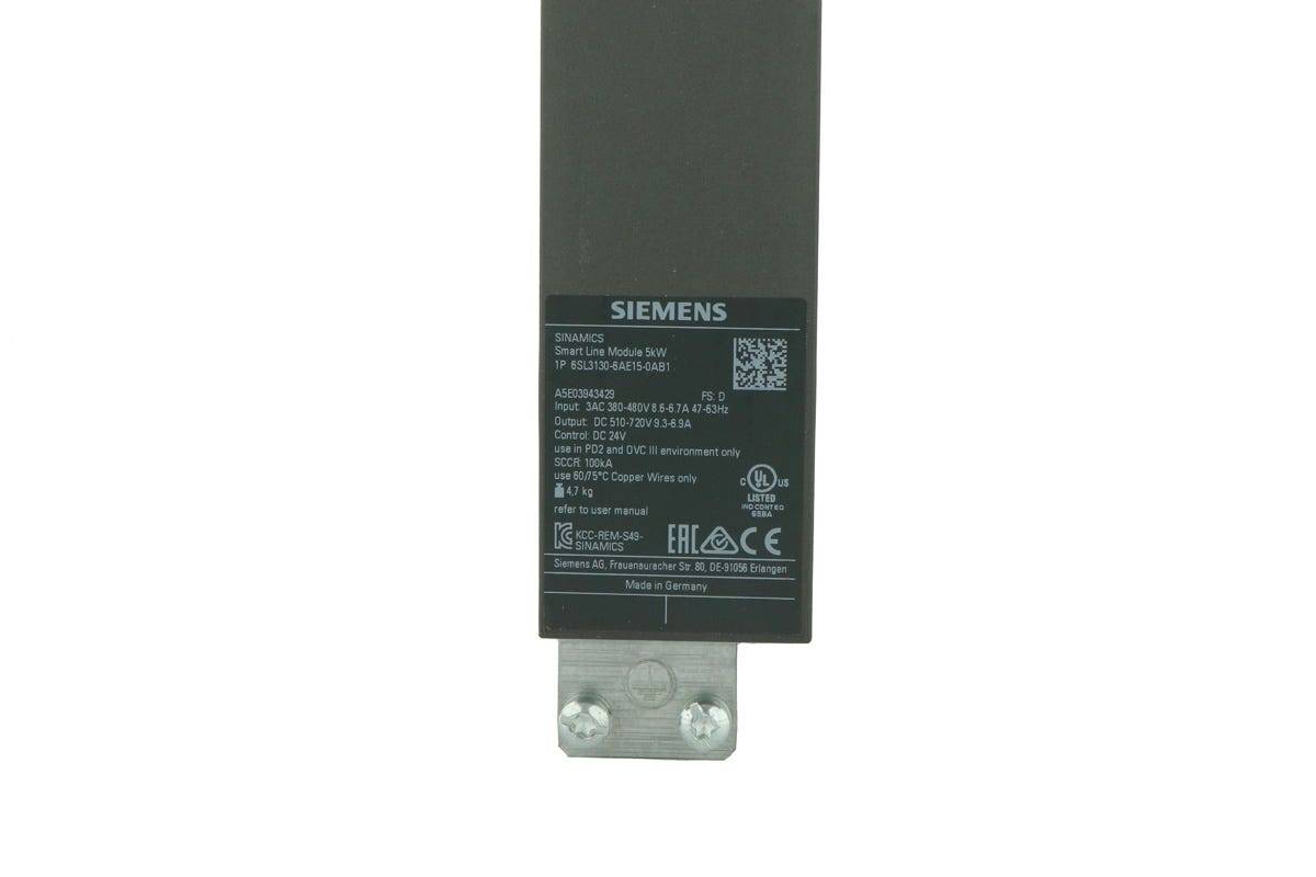 Siemens 6SL3130-6AE15-0AB1 - SINAMICS S120 Smart Line Module Ingang: 3AC 380-4-3