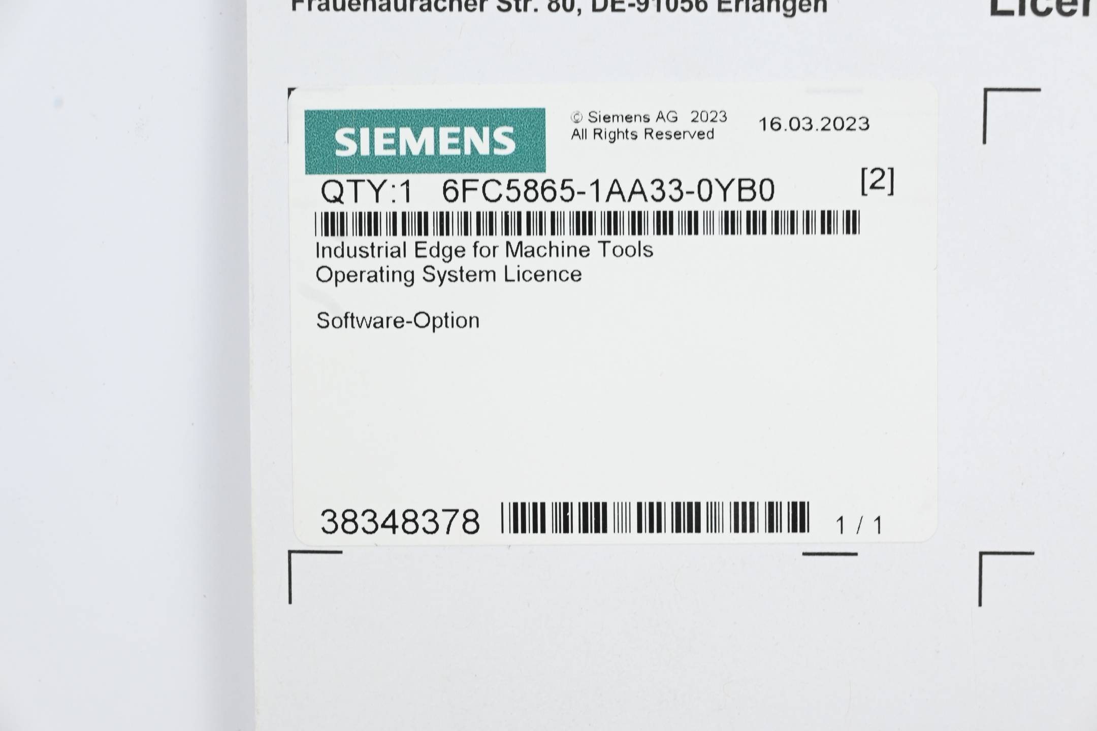 Siemens - 6FC5865-1AA33-0YB0-1