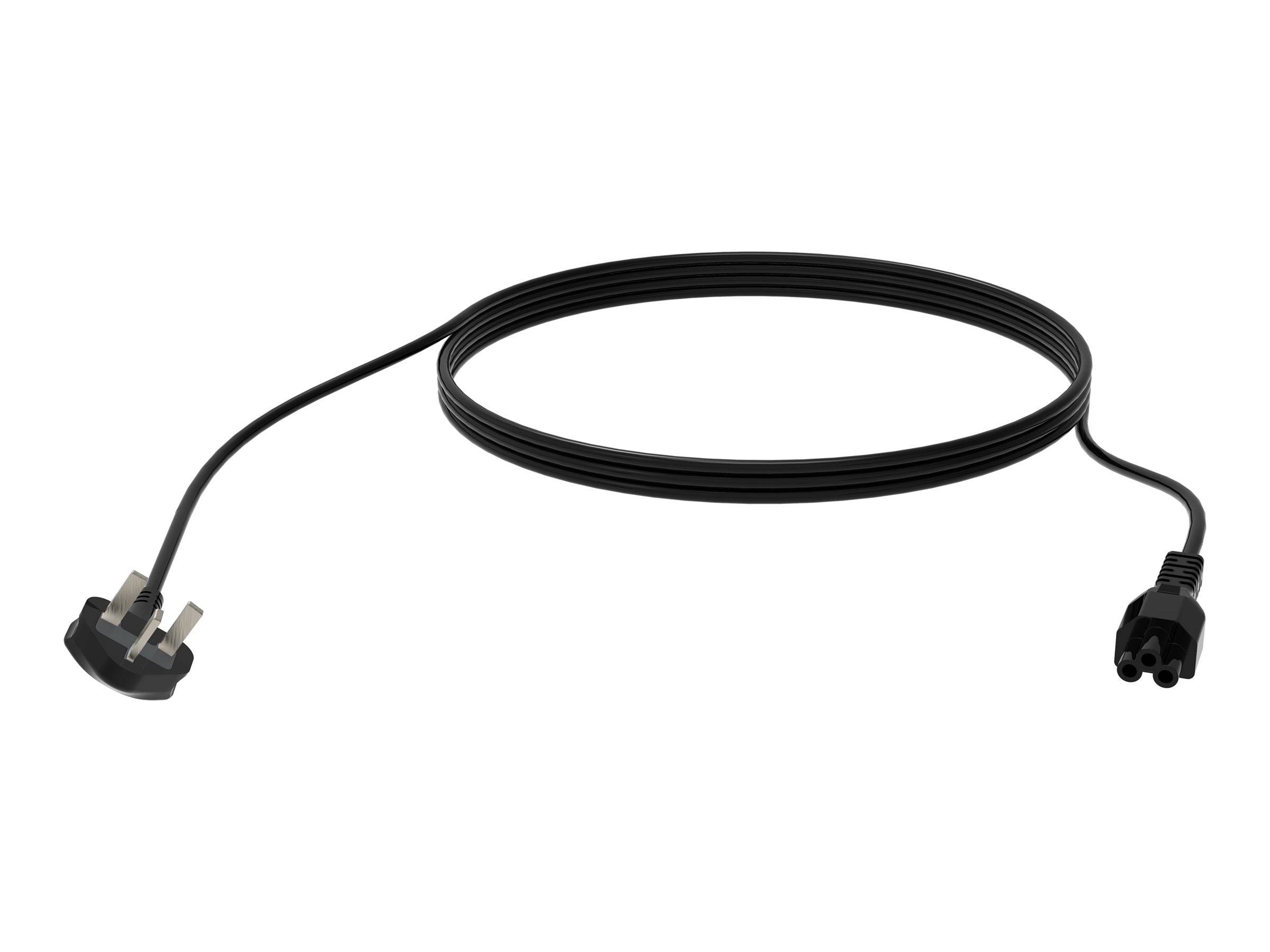 Vision BS 1363 (Britse stekker) naar IEC 60320 C5 (klaverblad), 3 meter, 7,1 mm, 13 A, 250 V, zwart-1