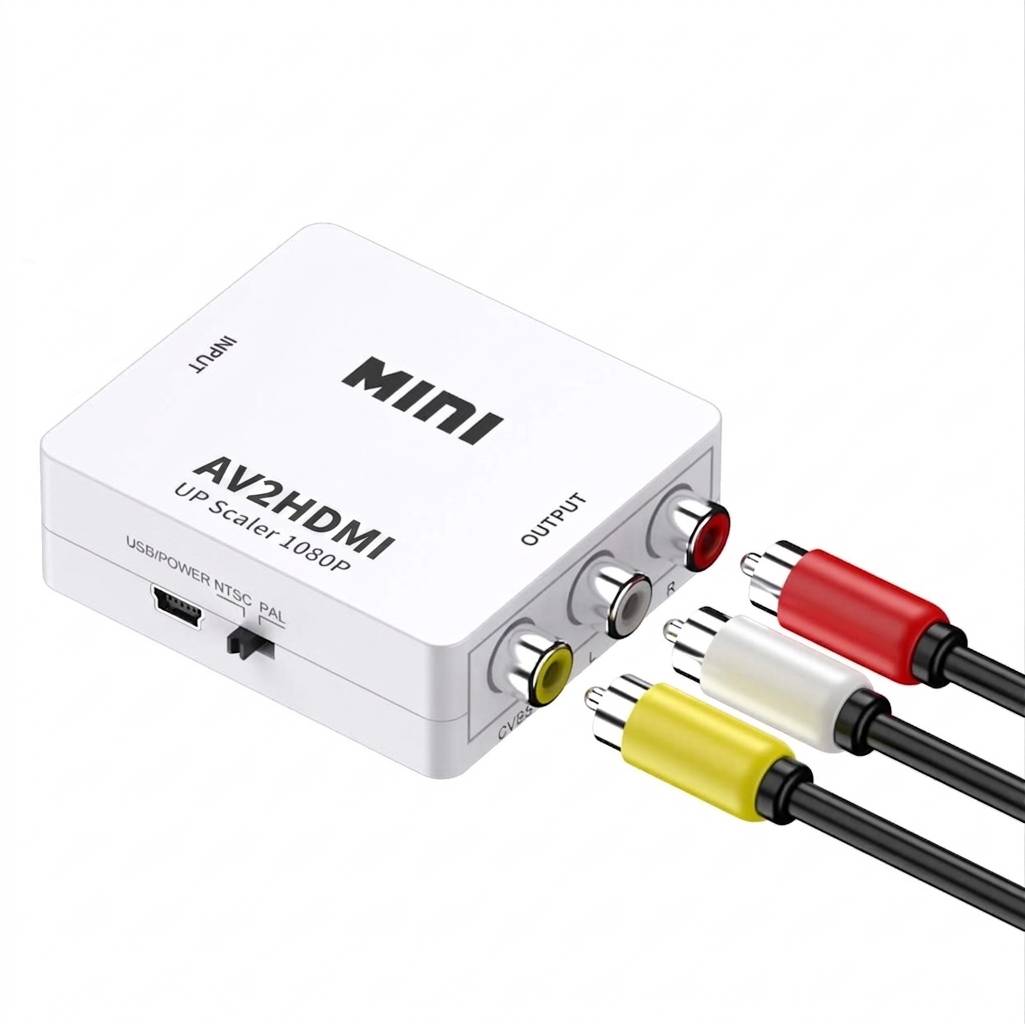 Qost - Tulp Naar HDMI Converter - AV / Composiet RCA to HDMI Audio Video Kabel Adapter Converter-0