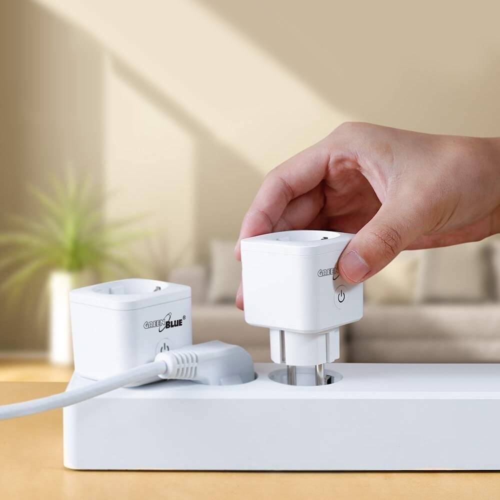 GreenBlue WiFi-stopcontact met afstandsbediening, compatibel met Android/iOS/Alexa/Google Home, energieverbruik, timer,-6