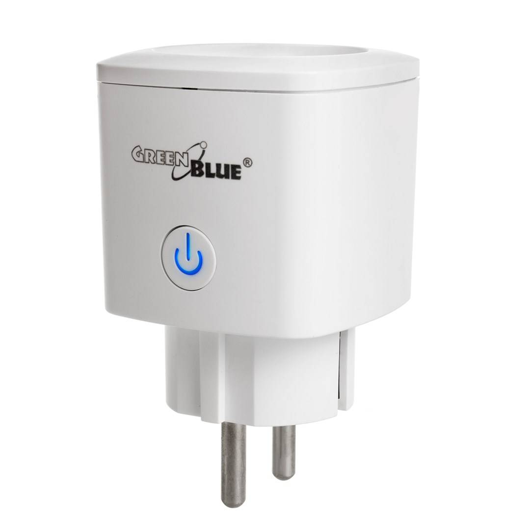 GreenBlue WiFi-stopcontact met afstandsbediening, compatibel met Android/iOS/Alexa/Google Home, energieverbruik, timer,-0