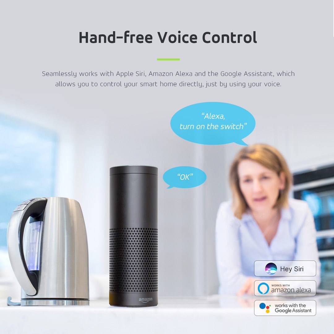 GreenBlue WiFi-stopcontact met afstandsbediening, compatibel met Android/iOS/Alexa/Google Home, energieverbruik, timer,-3