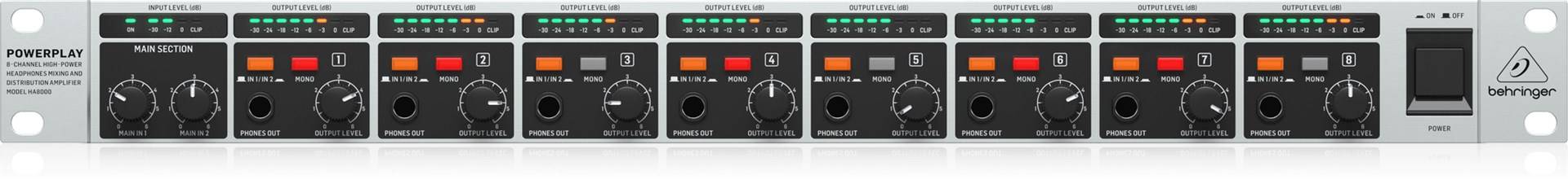 Behringer HA8000 V2 audioversterker 8.0 kanalen Performance/podium-0