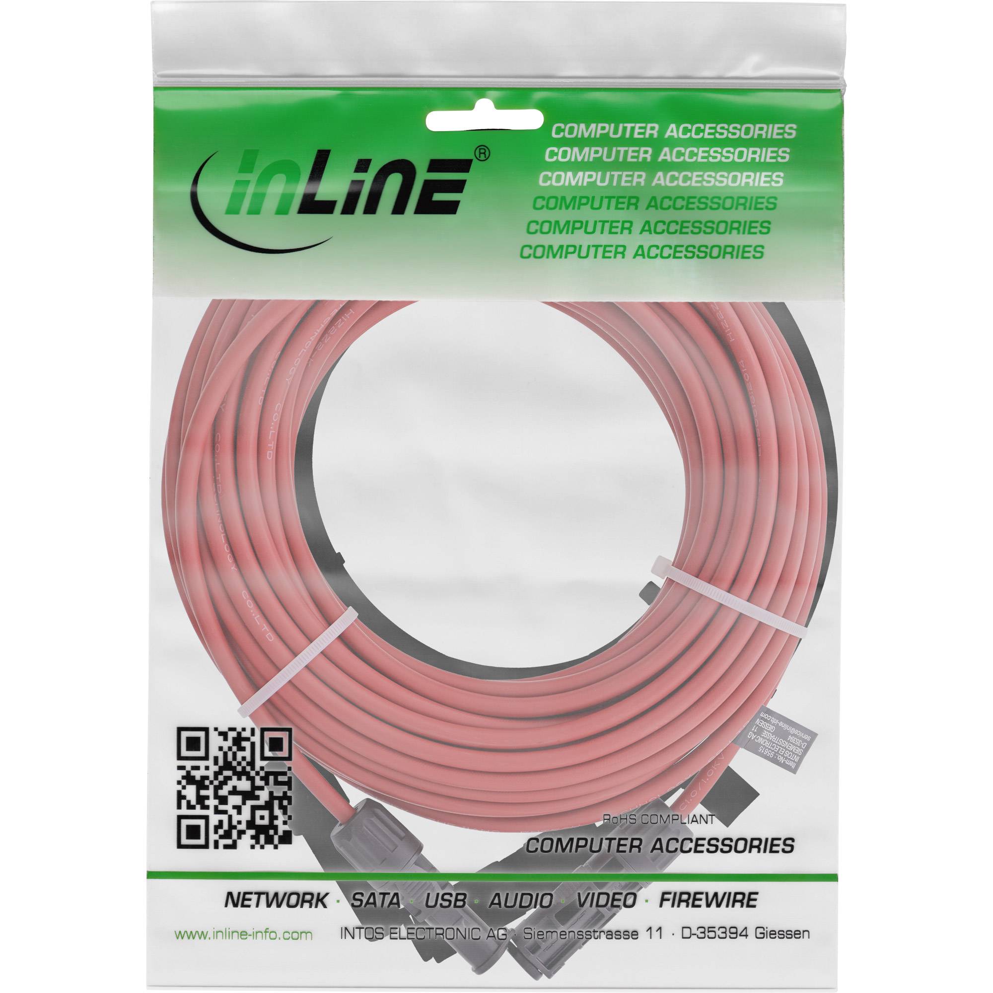 InLine® Solar kabelverlengset incl. solarstekker 4mm² zwart/rood 15m-2
