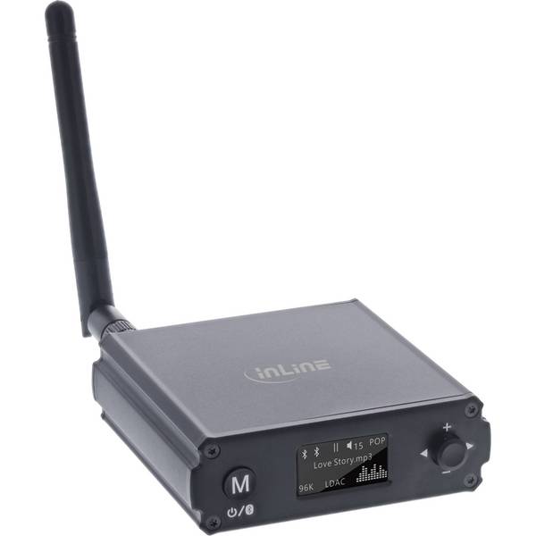 InLine® Bluetooth 5.1 HiFi-ontvanger & USB DAC, met LCD-scherm