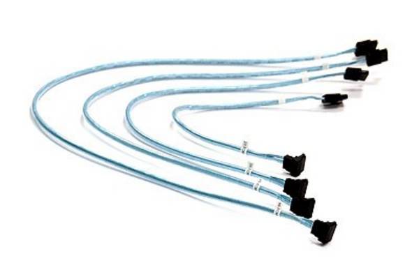 SUM Supermicro 4 x Round SATA-kabel 0,56 m Zwart, Blauw, Wit