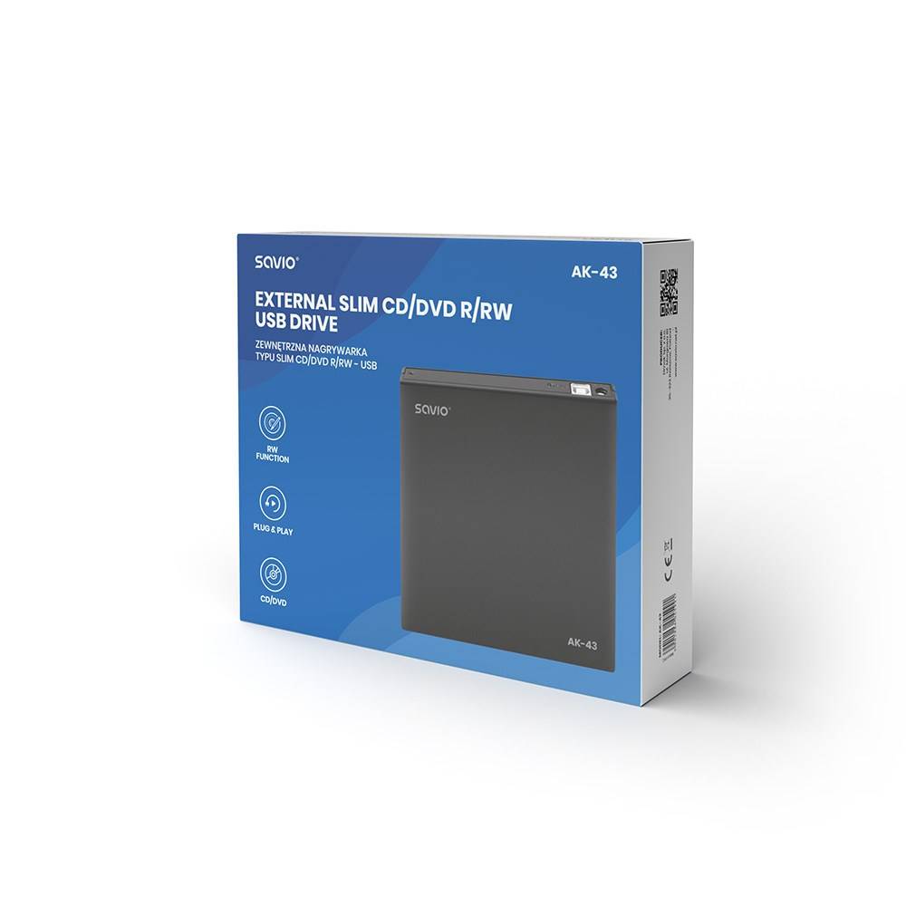 SAVIO EXTERNE SLIM DVD RECORDER AK-43-2