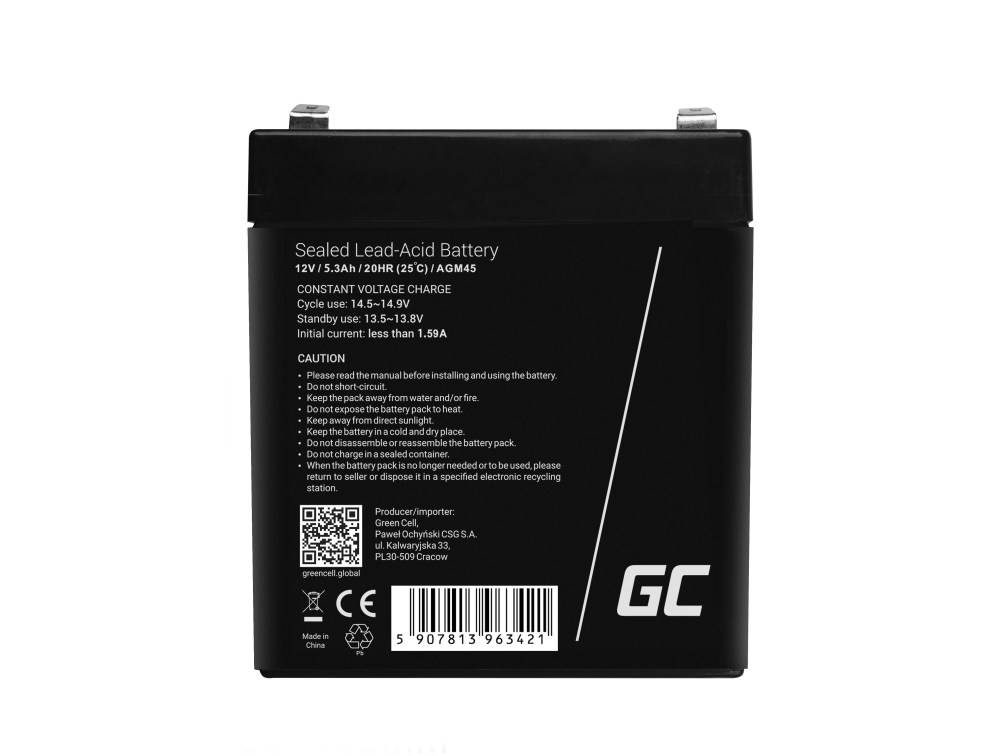 GCE Green Cell AGM45 UPS-accu Sealed Lead Acid (VRLA) 12 V 5,3 Ah-1