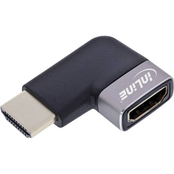 InLine HDMI adapter | haaks/links | HDMI2.1 (8K 60Hz + HDR) | aluminium