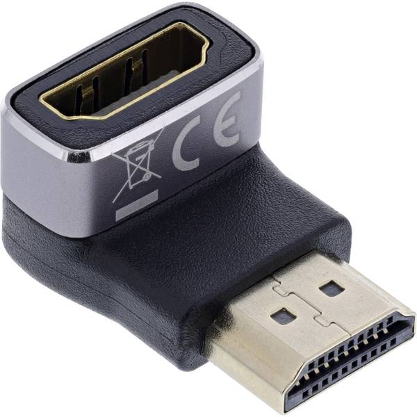 InLine HDMI adapter | haaks/beneden | HDMI2.1 (8K 60Hz + HDR) | aluminium
