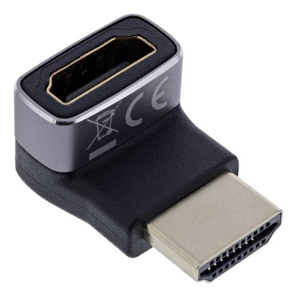 InLine HDMI adapter | haaks/boven | HDMI2.1 (8K 60Hz + HDR) | aluminium