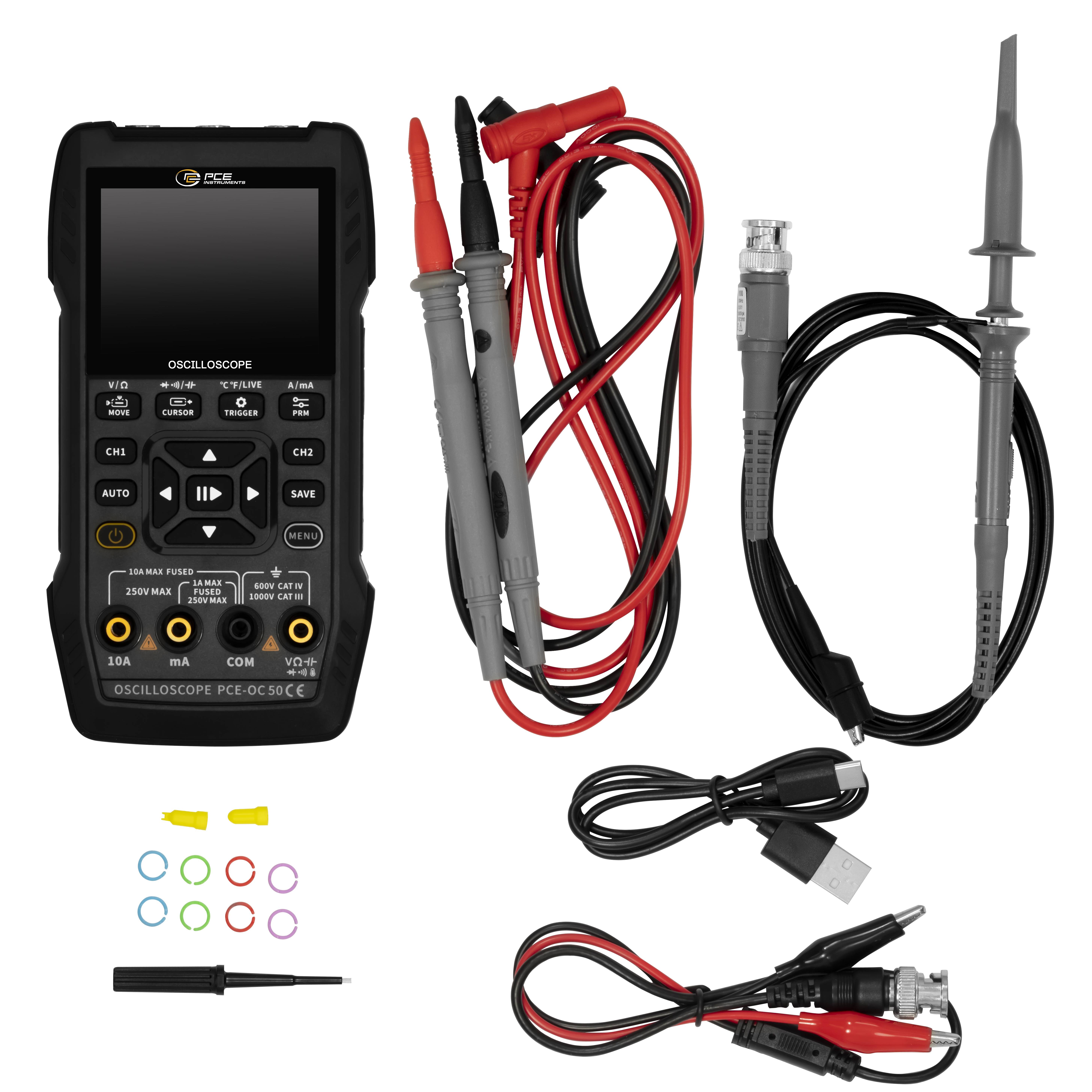 PCE Instruments PCE-OC 50 Batterij 2000000 Hz 50 MSa/s 32 kpts Multimeterfuncties 1 stuk(s)-6