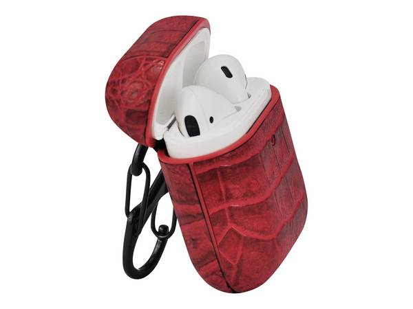 TERRATEC AirPods Case AirBox Krokodilpatroon Rood