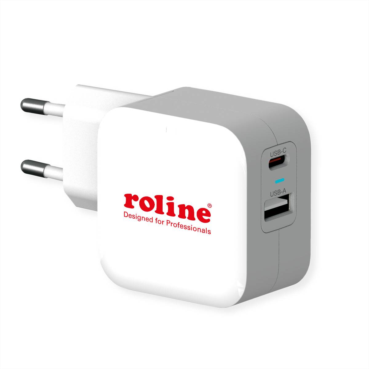 ROLINE USB Oplader met Eurostekker, 2 poorten (Type-A QC3.0, Type-C PD), 38W-0