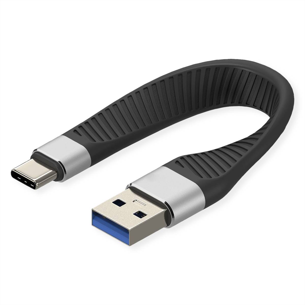 ROLINE USB 3.2 Gen 2 siliconenkabel, Emark, C-A, M/M, 10Gbit/s, zwart, 11 cm-0