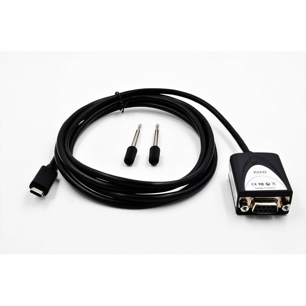 EXSYS EX-2311-2F USB 2.0 C - plug naar 1 x seriële RS-232 1,8 meter kabel met 9 pins female LED display