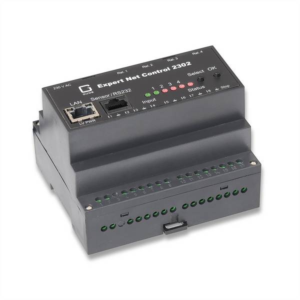 GUDE 2302-1 EPC NET 4x relais uit, 8x signaal in, 1 sensorpoort, DIN-rail