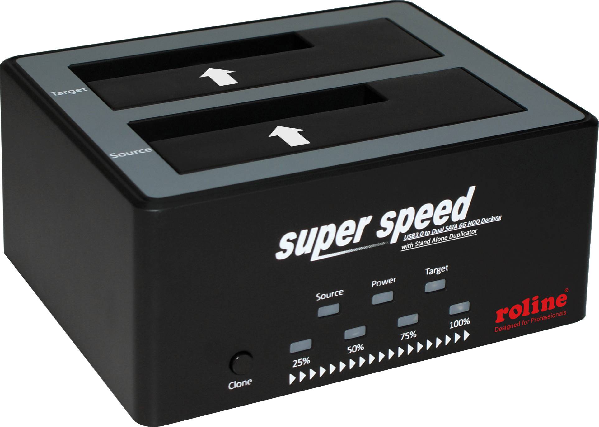 ROLINE 2.5" / 3.5" SATA HDD/SSD Docking Station, USB 3.2 Gen 1, HDD-kloonfunctie-0