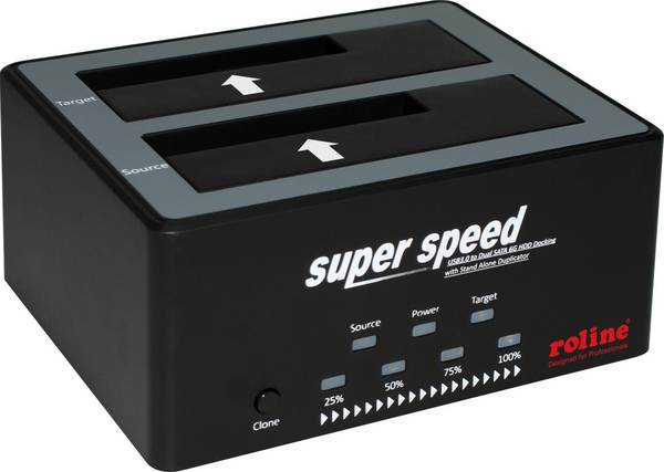 ROLINE 2.5" / 3.5" SATA HDD/SSD Docking Station, USB 3.2 Gen 1, HDD-kloonfunctie