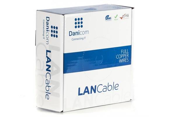 Danicom - DANICOM CAT5E FTP 50m kabel op rol soepel - PVC (Fca)