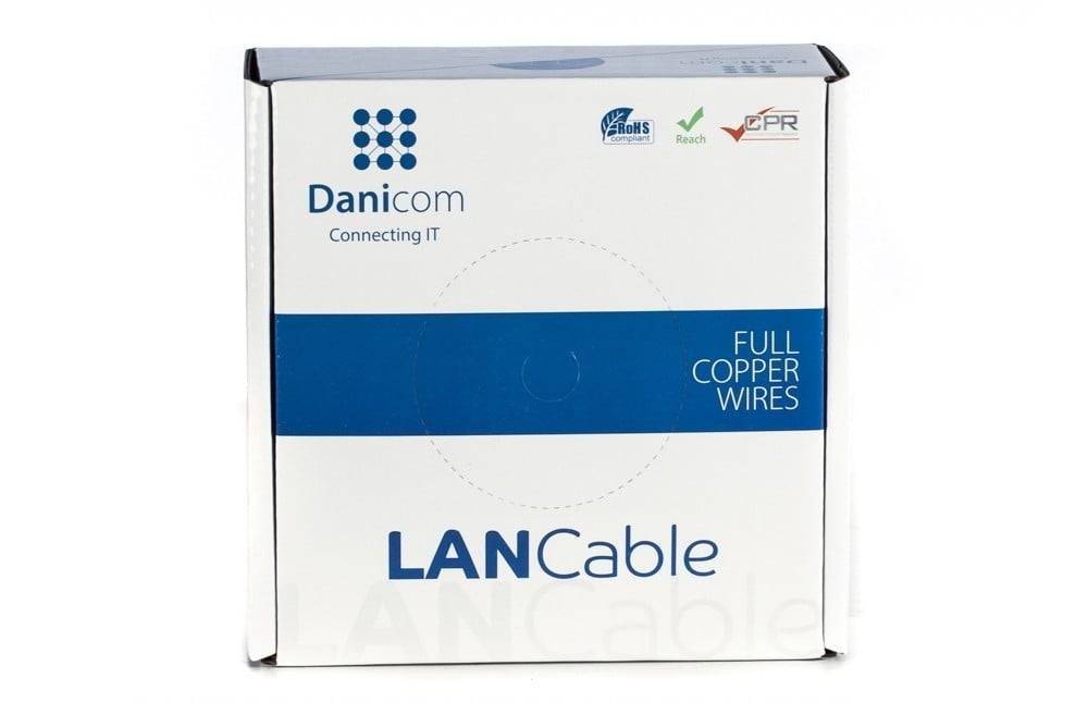 Danicom - DANICOM CAT5E FTP 50m kabel op rol soepel - PVC (Fca)-1