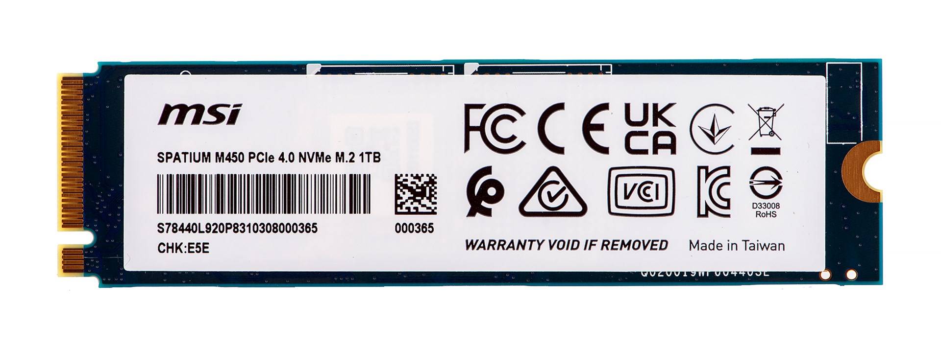 MSI SPATIUM M450 PCIe 4.0 NVMe M.2 1TB V1 SSD-2