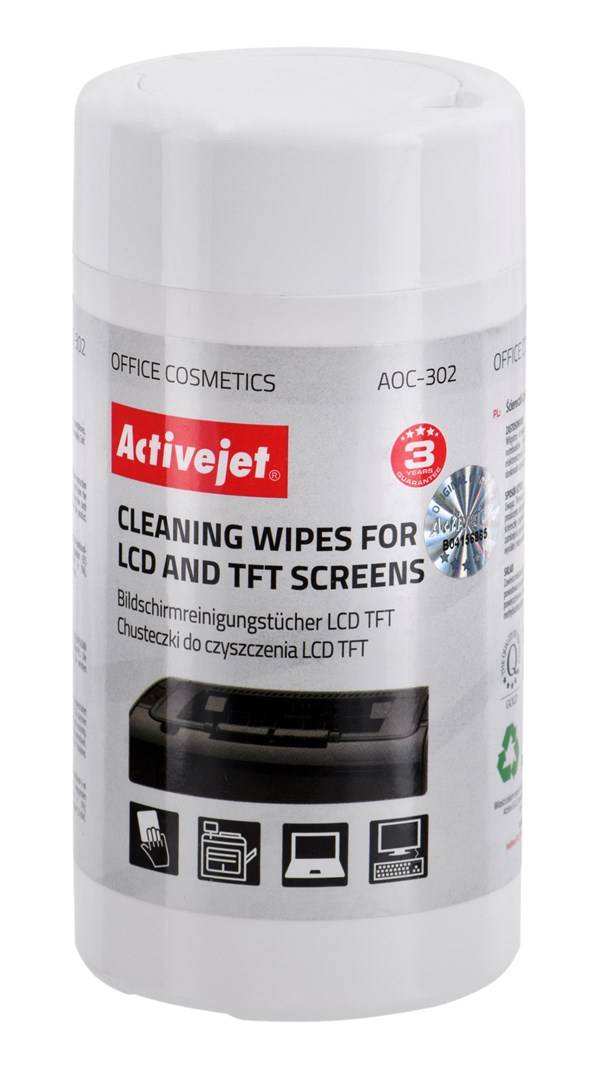 Activejet AOC-302 LCD-matrixreinigingsdoekjes, 100 stuks.-1